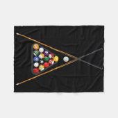 Pool Spelers Racked Sticks Cue Ball Biljart Art Fleece Deken (Voorkant (Horizontaal))