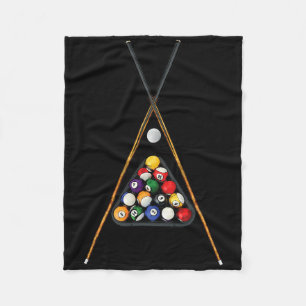Pool Spelers Racked Sticks Cue Ball Biljart Art Fleece Deken