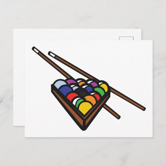 Pool Sticks Briefkaart (Voorkant / Achterkant)