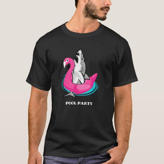 Pool Swimming Party Unicorn Float  Shark T-shirt (Voorkant)