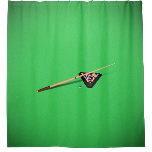 Pool Table Cue Stick en Balls Douchegordijn (Voorkant)