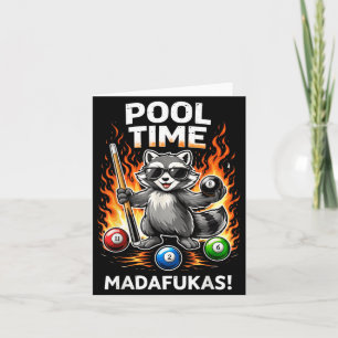Pool Time Madafakas Grappige Wasbeer Biljart Spele Kaart