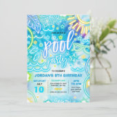 Pool Verjaardagsfeestje Slide Splash Pad Tie Dye G Kaart (Staand voorkant)