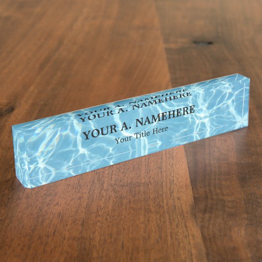 Pool Water Desk Name plate Naambordje (Zijkant)