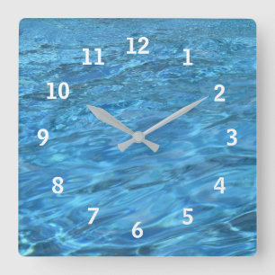 Pool Waters Wall Clock Vierkante Klok