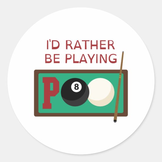 Pool Word Ronde Sticker (Voorkant)