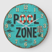 Pool Zone Vintage Poolside Grote Klok (Voorkant)