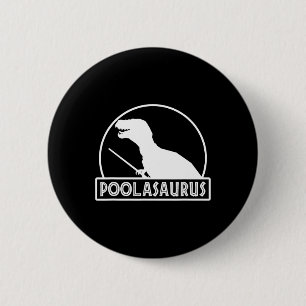 Poolasaurus Biljart Speler Dinosaur Snooker Acht Ronde Button 5,7 Cm