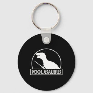 Poolasaurus Biljart Speler Dinosaur Snooker Acht Sleutelhanger