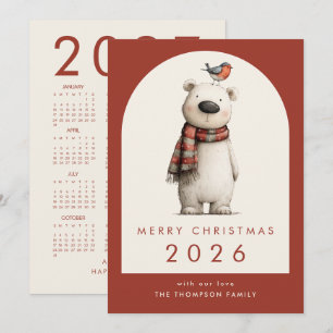 Poolbeer 2027 Kalender Prettig Kerstfeest Feestdagenkaart