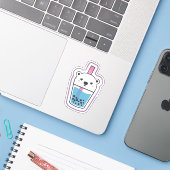 Poolbeer Boba Sticker (Laptop met iPhone)