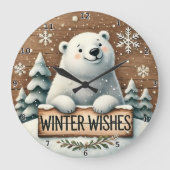 Poolbeer Winter Wensen Grote Klok (Voorkant)