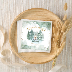 Poolbeeravontuur wacht Baby Shower  Servet