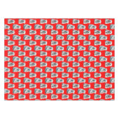 Poolbeerpatroonontwerp op rood tafelkleed (Voorkant (Horizontaal))