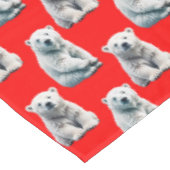 Poolbeerpatroonontwerp op rood tafelkleed (Gekanteld)