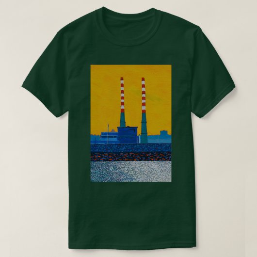 Poolbeg Chimney Dublin Ierland T-shirt (Design voorkant)