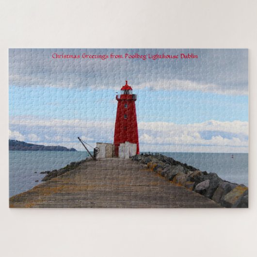 Poolbeg vuurtoren Dublin. Jigzaag Puzzle Legpuzzel (Horizontaal)