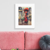 Poolbot in krant canvas afdruk (Insitu (Woonkamer))