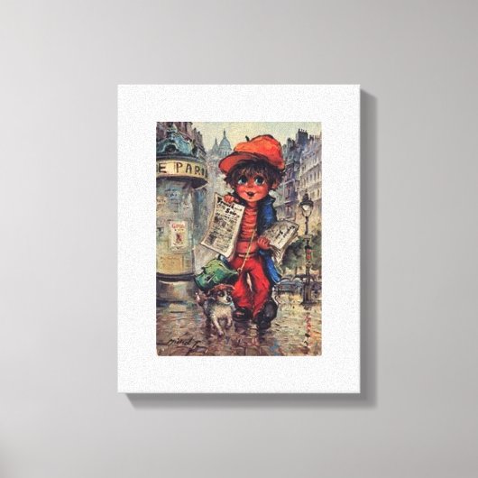 Poolbot in krant canvas afdruk (Voorkant)