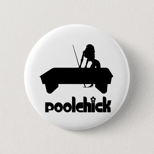 PoolChick Logo Ronde Button 5,7 Cm (Voorkant)