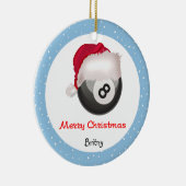 PoolChick Merry kerstsantaball personaliseren Keramisch Ornament (Rechts)