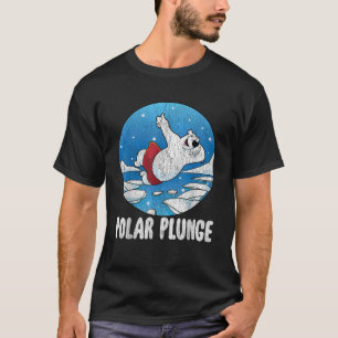 Poolduik IJs Sprong Grappige Ijsbeer Winterzwemmen T-shirt
