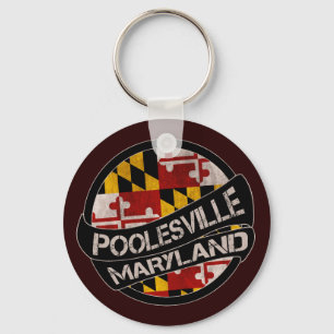 Poolesville Maryland flag grunge sleutelhanger