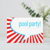 Poolfeest! Comic Speech Bubble Kaart (Staand voorkant)