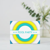 poolpartij uitnodiging briefkaart (Staand voorkant)