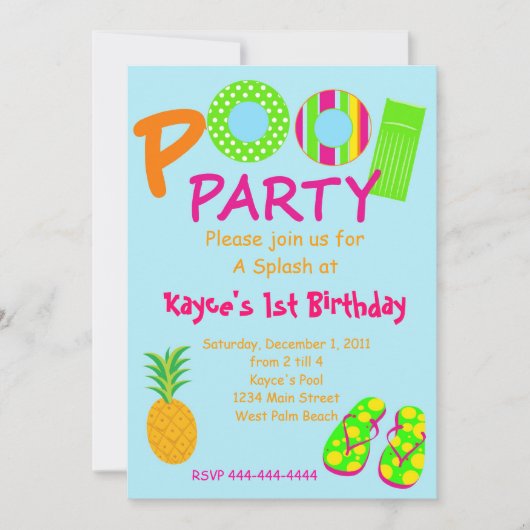 Poolparty Kaart (Voorkant)