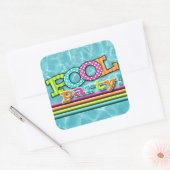 Poolparty-viering Vierkante Sticker (Envelop)
