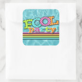 Poolparty-viering Vierkante Sticker (Tas)