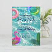 poolparty | Zwemverjaardag Kaart (Staand voorkant)