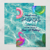 poolparty | Zwemverjaardag Kaart (Voorkant / Achterkant)