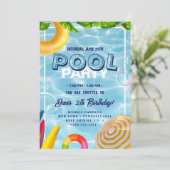 poolparty | Zwemverjaardag Kaart (Staand voorkant)