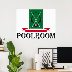Poolroom Biljart Klassiek 8 Ball Poster