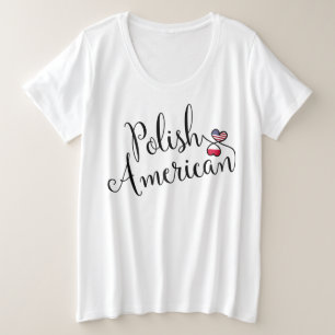 Pools-Amerikaanse harten Grote Maat T-shirt