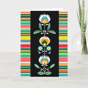 Pools Bloemenborduurwerk, Wenskaart Kaart