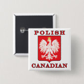 Pools Canadees Eagle Shield Vierkante Button 5,1 Cm (Voorkant /achterkant)