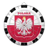 Pools dartboard en Poolse vlagdonker/spelbord Dartbord (Voorkant)