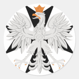 Pools Eagle Maltese kruis Ronde Sticker