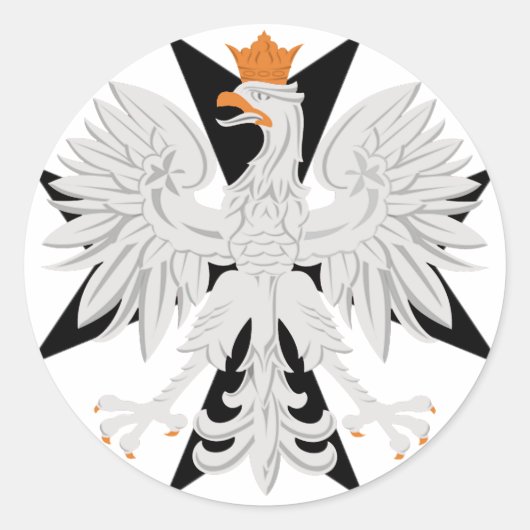 Pools Eagle Maltese kruis Ronde Sticker (Voorkant)