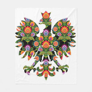 Pools Eagle Poland Wycinanki Emblem, Pools Folk Fleece Deken