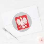 Pools Eagle Red Shield Ronde Sticker (Envelop)