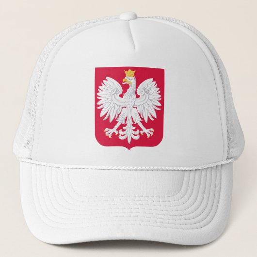 Pools Embleem - Polen Schild - Polska Herb Polski Trucker Pet (Voorkant)