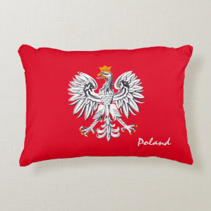 Pools Flag & Eagle, Polen mode vakantie / sport Accent Kussen