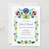 Pools Folk Flowers Blue Lavender Save The Date (Voorkant)