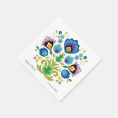 Pools Folk Flowers Blue Lavender Servet (Hoek)