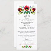 Pools Folk Flowers Red Menu (Voorkant / Achterkant)