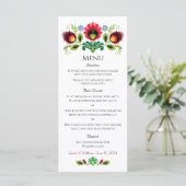 Pools Folk Flowers Red Menu (Staand voorkant)